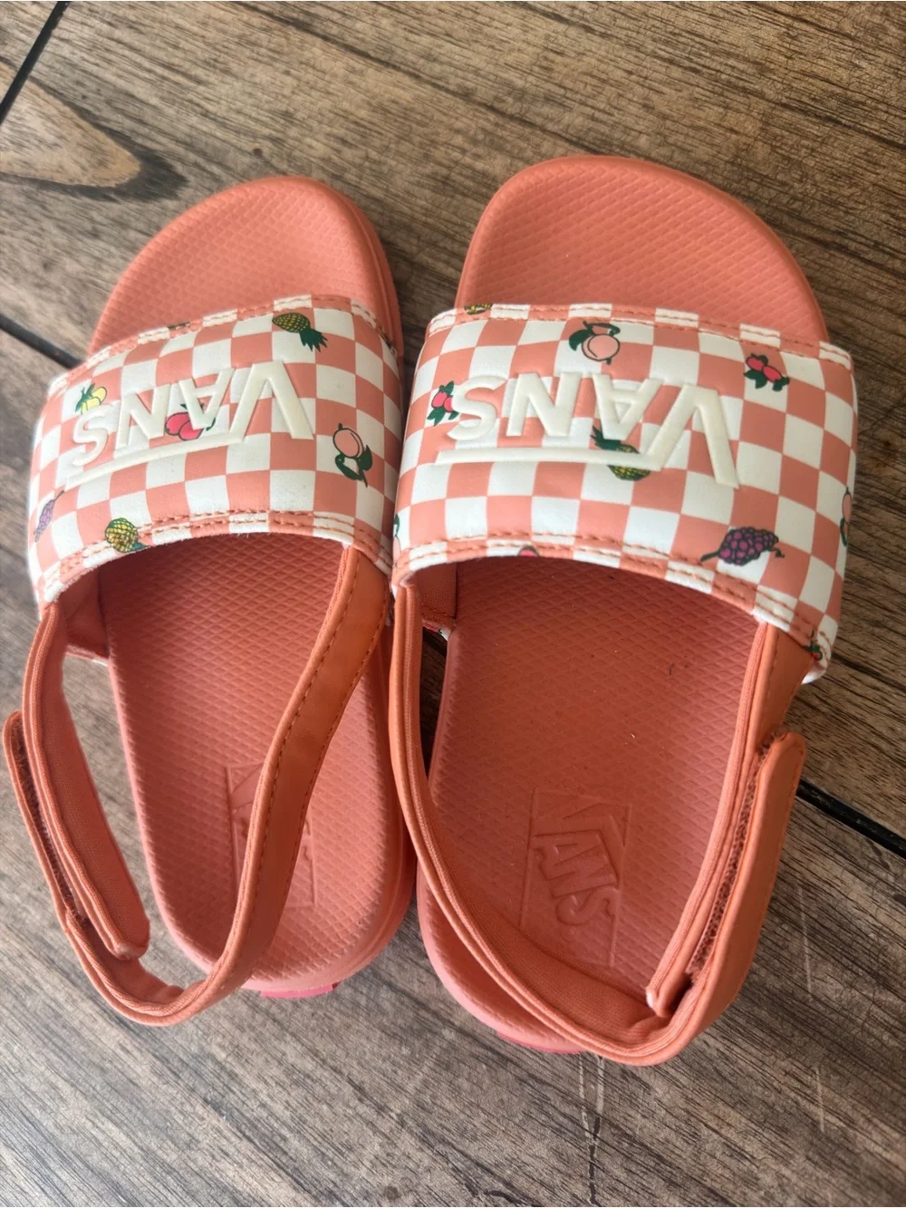 Vans Kids La Costa Slide-On Fruit Checkerboard Sunbaked us 10 new